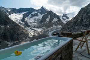 cold bath tub in mountains